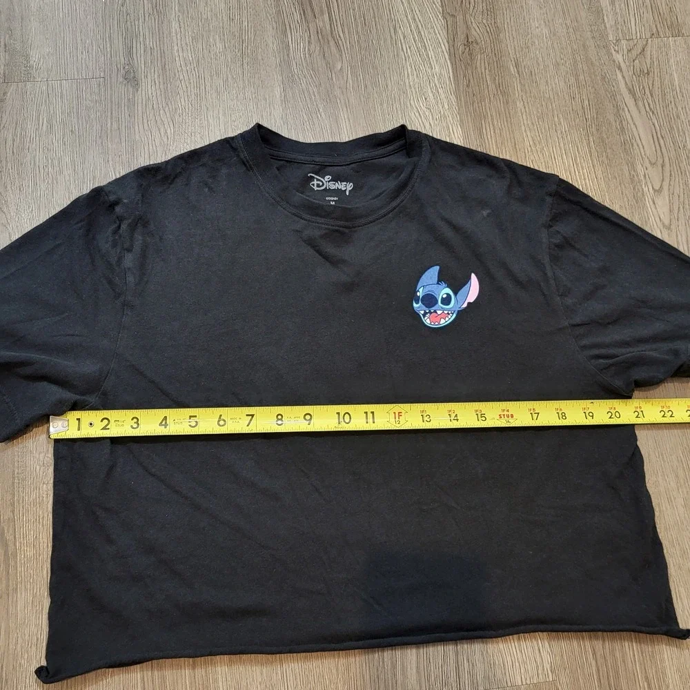 Disney‎ Lilo & Stitch Crop Top T-Shirt Women's Sze M Black